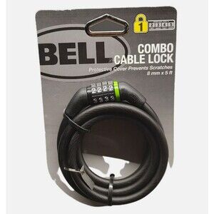 BELL Bicycle Combination Cable Lock 8MMX5FT Protective Cover NEW~BB106